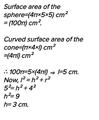 Posted by vanshita rawat 2 years, 10 months ago. The Surface Area Of A Sphere Of Radius 5 Cm Is 5 Times The Area Of The Curved Surface Area Of A Cone Brainly In