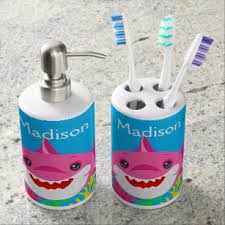 The in thing in bathroom design especially for kids is all about super bright and happy colors, fun what the heck is a bathroom set anyway? Kids Bath Accessory Sets Zazzle