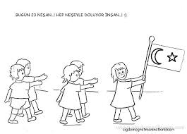 23 Nisan Boyama Sayfalari Okul Oncesi Etkinlikleri Boyama Sayfalari Nisan Okul