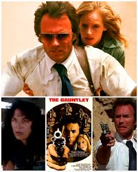 70s - Clint Eastwood's "The Gauntlet" (1977) is a high-energy,  action-packed thriller that combines intense shootouts, corruption, and a  relentless chase. Directed by and starring Eastwood, the film follows Ben  Shockley, a