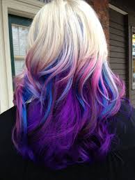 Crazy Color Ombre Pink Blue Lavender Indigo And Blonde Crazy Colour Blonde Hair Color