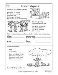 (visited 1,097 times, 1 visits today) rhyming words worksheet for 2nd grade. Poems Raining Rhymes Kindergarten Reading Worksheet Greatschools