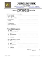 Ini hanya sebagai referensi dalam pembuatan ijazah, piagam, atau sertifikat untuk siswa paud tk ra yang anda bina. A 3 1 Formulir Pendaftaran Paud Tk Kb