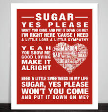 Maroon 5 Sugar Music Love Song Lyric Print Poster Valentine Heart Wedding Dance Lyric Prints Song Lyric Print Love Songs Lyrics