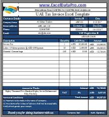 All templates are provided in various file formats such each template is particularly designed to meet the needs of the sample garage invoice template. Download Uae Vat Tax Invoice Excel Template As Per The Federal Law 8 Of 2017 On Vat Exceldatapro