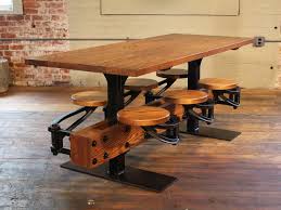 The fondest memories are made when gathered around the table. Oak Cafe Style Dining Table With Attached Swing Out Seats For Sale At 1stdibs