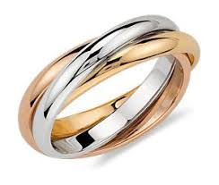 Trio Rolling Ring In 18k Tri Color Gold And In A 9 This Is A Together Ring For The Love My Randy And I I Miss You S Rolling Ring Gold Trinity