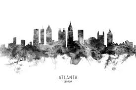 Its resolution is 1,538% greater than a typical fine art photograph. Atlanta Georgia Skyline Name Black And Whit Michael Tompsett Icanvas