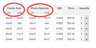 Standard photo sizes chart in uk. How To Order Our Photo Frames Online We Ve Created A Size Guide To Help You Profile Products Australia