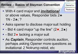 Bidding Stayman Convention Bridge Card Game Bridge Card Bid