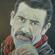 My charcoal drawing of Negan Smith From The walking Dead played by tthe  brilliant Jeffrey Dean Morgan.**