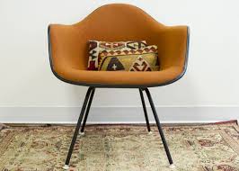 Vintage Orange Upholstered Herman Miller Chair Eames Era Fiberglass Shell Chair Retro Chair Herman Miller Chair Eames Herman Miller Chair