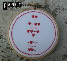 Aida fabric is simply an open weave fabric commonly. I Love You In Morse Code I Love You Embroidery Hoop Etsy Embroidery My Love Embroidery Hoop