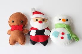 Felt Plush Ornaments Santa Claus Snowman Gingerbread Man Merry Christma Felt Crafts Christmas Felt Christmas Ornaments
