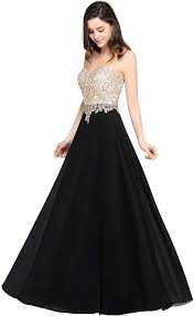Black And Gold Dress Amazon Misshow Women S Illusion Neck Rhinestone Lace Evening Gown Long Size 2 Black At Am With Images Bridesmaid Dresses Long Chiffon Evening Gowns Formal Long Bridesmaid Dresses