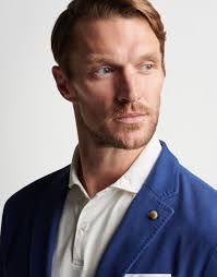 NWT Peter Millar Southport Garment-Dyed Soft Jacket in Blue Size 46R. $800. 