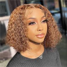 Amazon.com : HIRIREMY Curly Bob Wig Human Hair Deep Wave 13x4 HD Lace Front  Wigs For Black Women Human Hair Pre Plucked Wear And Go Glueless Short Wet  And Wavy Ombre Honey