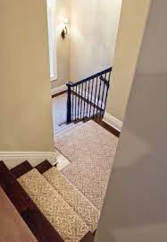 Transitioning Patterned Stair Runner To Solid Carpet Or Wood Floors Upstairs Minnewashta Lake Home Stair Runner Carpet Carpet Stairs Patterned Stair Carpet