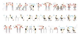 Yoga mit dem stuhl verbessert nachhaltig, ganzheitlich und auf besonders sanfte und einfache weise dein wohlbefinden! Sportubungen Fur Buro Buro Yoga Fur Mude Mitarbeiter Mit Stuhl Und Tisch Lizenzfrei Nutzbare Vektorgrafiken Clip Arts Illustrationen Image 77181562
