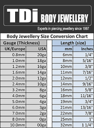 body piercing jewellery sizing guide tdi body jewellery blog