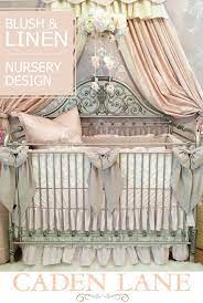 Harlow S Blush Nursery Linen And Lace Vintage Nursery Style Antique Baby Cribs Baby Girl Bedroom Baby Cribs