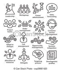 Vector Business Management Icons In Line Style Stock Illustration Royalty Free Illustrations Stock Clip Art Icon Icon Infographic Templates Sketch Notes