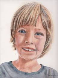 First watercolor portrait 9x12 not a tutorial