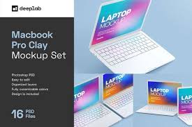 Macbook Pro Clay Mockup Set In 2020 Mockup Macbook Pro Web Mockup
