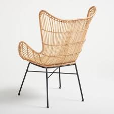 Natural Rattan Willis Wingback Chair World Market Rustic Dining Chairs Upholstered Swivel Chairs Chair