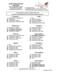 2020 Coupon Insert Schedule Coupon Inserts Coupons Budgeting Finances