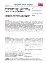 The thing about cancer in cats. Pdf Metastatic Pulmonary Carcinomas In Cats Feline Lung Digit Syndrome Further Variations On A Theme