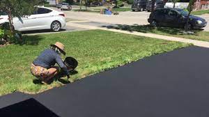 Driveway paint (includes concrete and asphalt paint) bonds to the surface, has some thickness and needs regular maintenance. Make Your Driveway Look Like New Acrylic Driveway Sealer Airport Extreme Paint Your Driveway Youtube