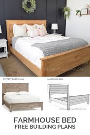 Build A Farmhouse Bed Building Plans In 2020 Farmhouse Bedding Farmhouse Bed Frame Modern Bed Frame