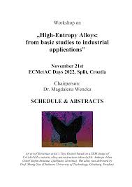 High-Entropy Alloys: from basic studies to industrial applications”