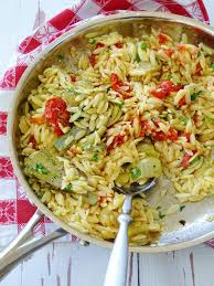 Orzo Pasta With Artichoke Hearts And Roasted Tomatoes Recipe Artichoke Recipes Orzo Pasta Artichoke Pasta