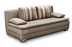 Dauerschlafer Mit Fest Vernahtem Kaltschaum Topper Und Integriertem Bettkasten Inkl 2 Grosse Ruckenkissen Und 2 Arml Zweisitzer Sofa Sofa Billig Gunstige Sofas