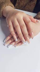 Pin By Clarissa Debakhos On Nails French Tip Acrylic Nails Clear Acrylic Nails Heart Nails