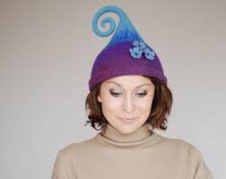 Good Mood Gnome Elf Fairy Hat With Three Flowers Made To Order Etsy Fairy Slippers Fairy Clothes Green And Purple