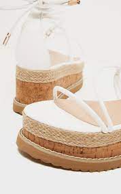 Chaussures compensées lanqier chaussures compensées blanc. Sandales Compensees Blanches Chaussures Prettylittlething Fr