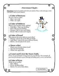 Snowman Glyph Writing Activities Winter Writing Activities Writing Activities Glyph Activities