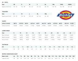 Dickies Overall Size Chart