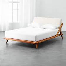 Cubed leather or suede divan bed + orthopeadic mattress + headboard. Drommen Acacia Wood King Bed Reviews Cb2