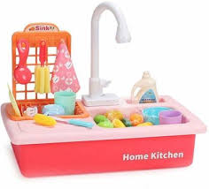 Invite your child to pretend they are a mother or father with their very own home kitchen to care for or a worker at a gourmet restaurant with a long list of things to do and see what kinds of adventures they create. Countrylink Play Sink Toy With Running Water Kids Play Kitchen Toy Sink Electronic Dishwasher Pretend Role