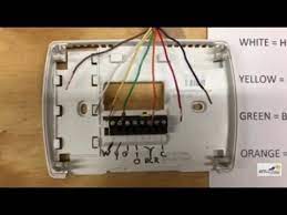 Before wiring a new thermostat into your wall,review all tips,suggestions and pictures provided in push all wires back into the wall,and slide the plate onto the wall plate.how to wire a thermostat: Thermostat Wiring Youtube