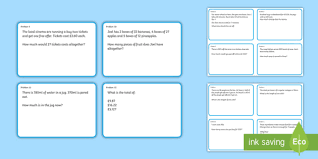 free maths problems year 5 maths challenge cards