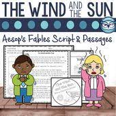 The sun told the wind to go first. The Wind And The Sun Reading Passage And Readers Theater Script Reading Comprehension Graphic Organizers Reading Passages Readers Theater