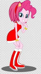 Friendship is magic, developed by lauren faust, originally aired on the hub in the united states.the series is based on hasbro's my little pony line of toys and animated works and is often referred by collectors to be the fourth generation, or g4, of the my little pony franchise. Pinkie Pie Amy Rose Rainbow Dash My Little Pony Equestria Girls Sonic The Hedgehog Png Clipart