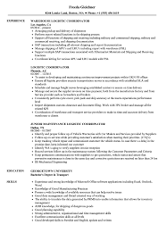 Pick from the thousands of curated job responsibilities used by the leading companies. Logistic Coordinator Resume Samples Velvet Jobs