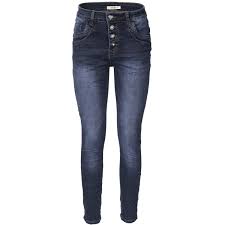Jewelly Damen Stretch Jeans Five-Pocket im Crash-Look | Boyfriend Hos,  44,90 €