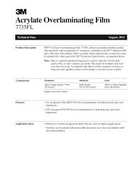 A Crylate Overlaminating Film 7735 Fl 3m Manufacturing And